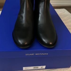 Stuart Weitzman Equestrian Zip Boot Black Sz 41